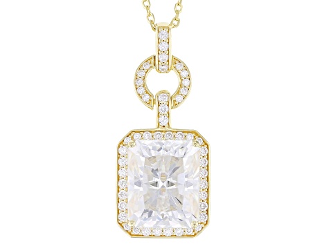 Moissanite 14k Yellow Gold Over Silver Pendant 5.36ctw DEW
