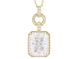 Moissanite 14k Yellow Gold Over Silver Pendant 5.36ctw DEW