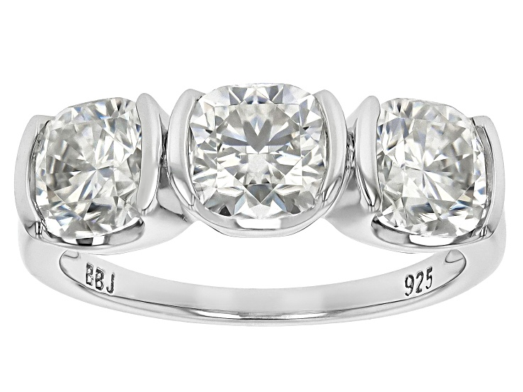 Moissanite Platineve 3 Stone Ring 3.30ctw DEW. - MFJ857 | JTV