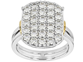 Moissanite Platineve And 14k Yellow Gold Over Platineve Ring 1.98ctw DEW.