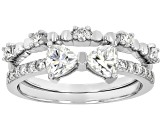 Moissanite Platineve Set Of Two Rings 0.95ctw DEW.