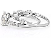 Moissanite Platineve Set Of Two Rings 0.95ctw DEW.