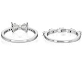 Moissanite Platineve Set Of Two Rings 0.95ctw DEW.