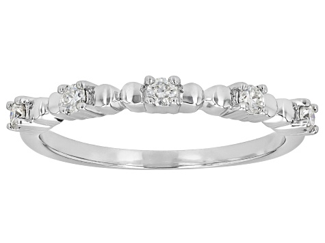 Moissanite Platineve Set Of Two Rings 0.95ctw DEW.