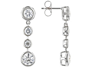 Moissanite Platineve Earrings 3.78ctw DEW.