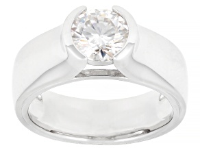 Moissanite Platineve Solitaire Ring 1.20ct DEW.