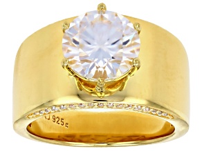 Moissanite 14k Yellow Gold Over Silver Ring 2.95ctw DEW.