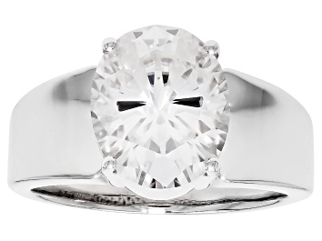 Moissanite 12 Sided Cushion Cut 14k Yellow Over Silver Solitaire Ring 2.48ct DEW