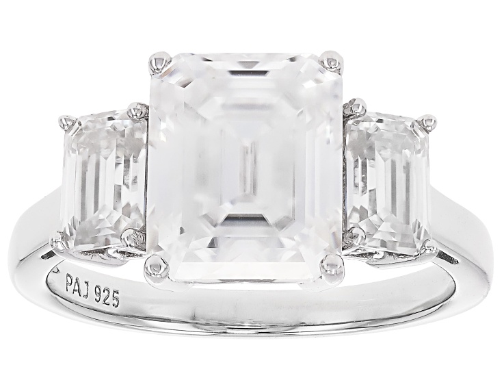 Moissanite Platineve 3 Stone Ring 4.71ctw DEW. - MFJ883 | JTV