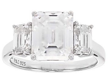 Moissanite Platineve Engagement Ring 3.90ctw DEW.