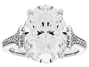 Moissanite Platineve Cocktail Ring 7.64ctw DEW.