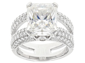 Moissanite Platineve Cocktail Ring 9.20ctw DEW.