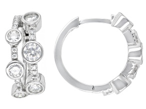 Moissanite Platineve Hoop Earrings 1.42ctw DEW