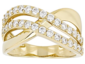 Moissanite 14k Yellow Gold Over Silver Ring 0.90ctw DEW.
