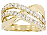 Moissanite 14k Yellow Gold Over Silver Ring 0.90ctw DEW.