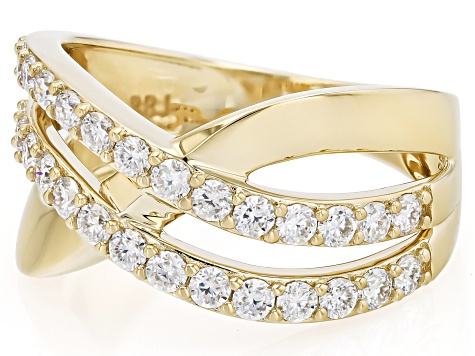 Moissanite 14k Yellow Gold Over Silver Ring 0.90ctw DEW.