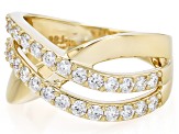 Moissanite 14k Yellow Gold Over Silver Ring 0.90ctw DEW.