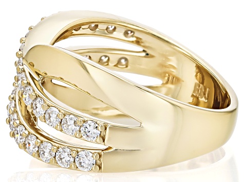 Moissanite 14k Yellow Gold Over Silver Ring 0.90ctw DEW.