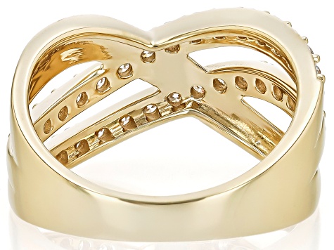Moissanite 14k Yellow Gold Over Silver Ring 0.90ctw DEW.