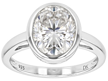 Moissanite Platineve Halo Ring 4.65ctw DEW.