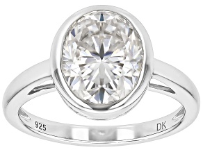 Moissanite Platineve Solitaire Ring 4.20ct DEW.