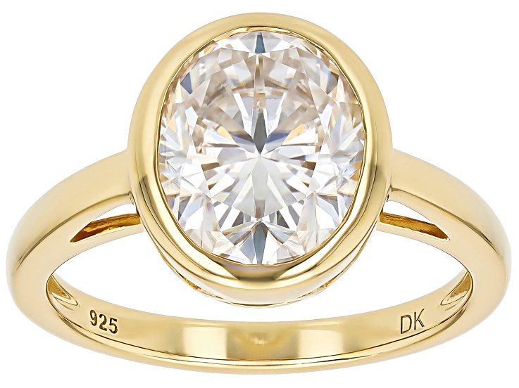 Moissanite 14k Yellow Gold Over Silver Solitaire Ring 4.20ct