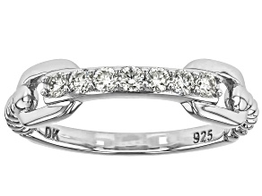 Moissanite Platineve Band Ring 0.21ctw DEW.