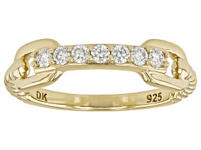 Moissanite 14k Yellow Gold Over Silver Band Ring 0.21ctw DEW.