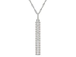 Moissanite Platineve Bar Pendant 1.34ctw DEW.