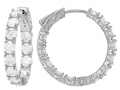 Moissanite Platineve Inside Out Hoop Earrings 5.52ctw DEW