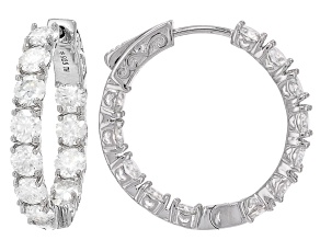 Moissanite Platineve® Silver Inside Out Hoop Earrings 5.52ctw DEW