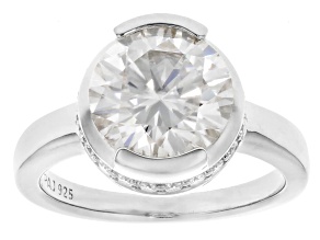 Moissanite Platineve Engagement Ring 4.02ctw DEW.