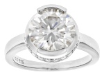 Moissanite Platineve Engagement Ring 4.02ctw DEW.