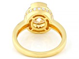 Moissanite 14k Yellow Gold Over Silver Engagement Ring 4.02ctw DEW.