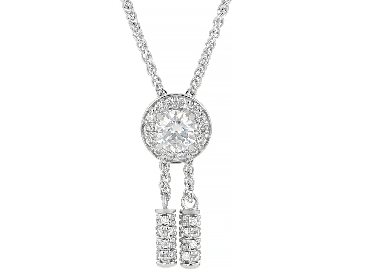 Moissanite Platineve Bolo Necklace .96ctw DEW.