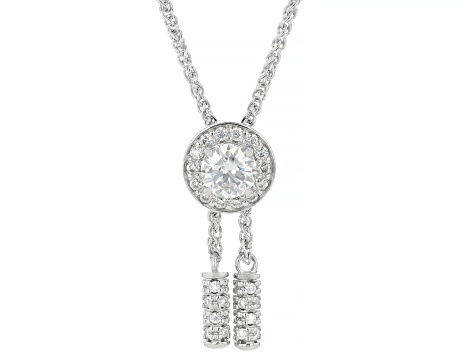 Moissanite Platineve Bolo Necklace .96ctw DEW.