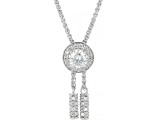 Moissanite Platineve Bolo Necklace .96ctw DEW.