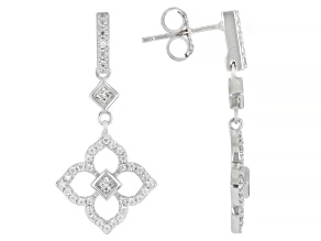 Moissanite Platineve Clover Earrings 0.86ctw DEW