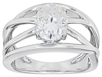 Picture of Moissanite Platineve Solitaire Ring 2.10ct DEW.