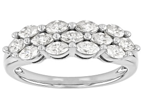 Moissanite Platineve Multi Row Ring 0.91ctw DEW.