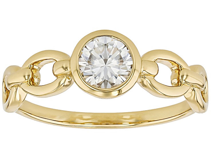 Moissanite 14k Yellow Gold Over Silver Solitaire Ring .60ct
