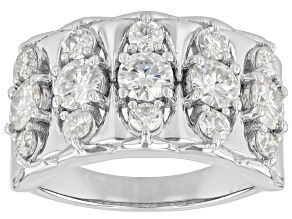 Moissanite Platineve Multi Row Ring 1.75ctw DEW.