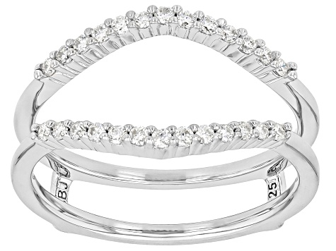 Green And Colorless Moissanite Platineve Ring With Guard Set 2.17ctw DEW