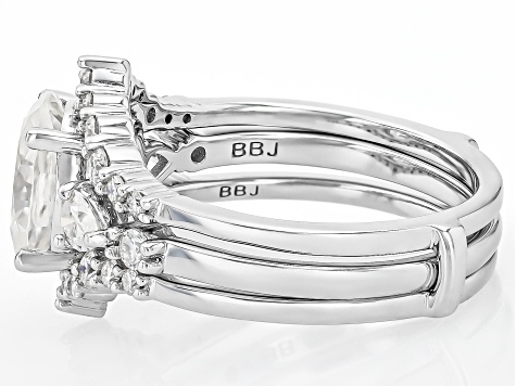 Moissanite Platineve Ring With Guard Set 2.94ctw DEW - MFJ932 | JTV
