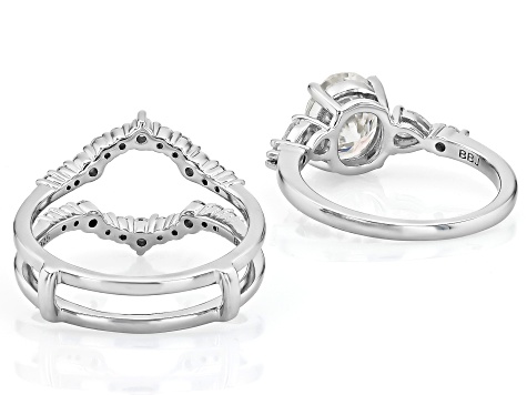 Moissanite Platineve Ring With Guard Set 2.94ctw DEW - MFJ932 | JTV