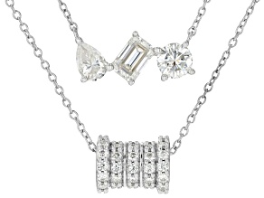 Moissanite Platineve Multi Layer Necklace 3.05ctw DEW