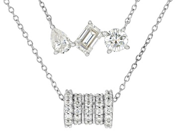 Picture of Moissanite Platineve Multi Layer Necklace 3.05ctw DEW