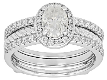 Picture of Moissanite Platineve Ring With Guard 1.44ctw DEW