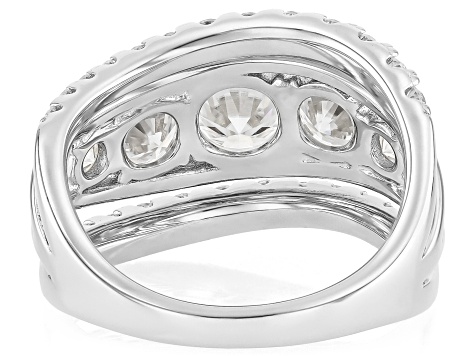 Moissanite Platineve Multi Row Ring 2.78ctw DEW.