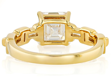Moissanite 14k Yellow Gold Over Silver Asscher Cut Ring 2.21ctw DEW ...